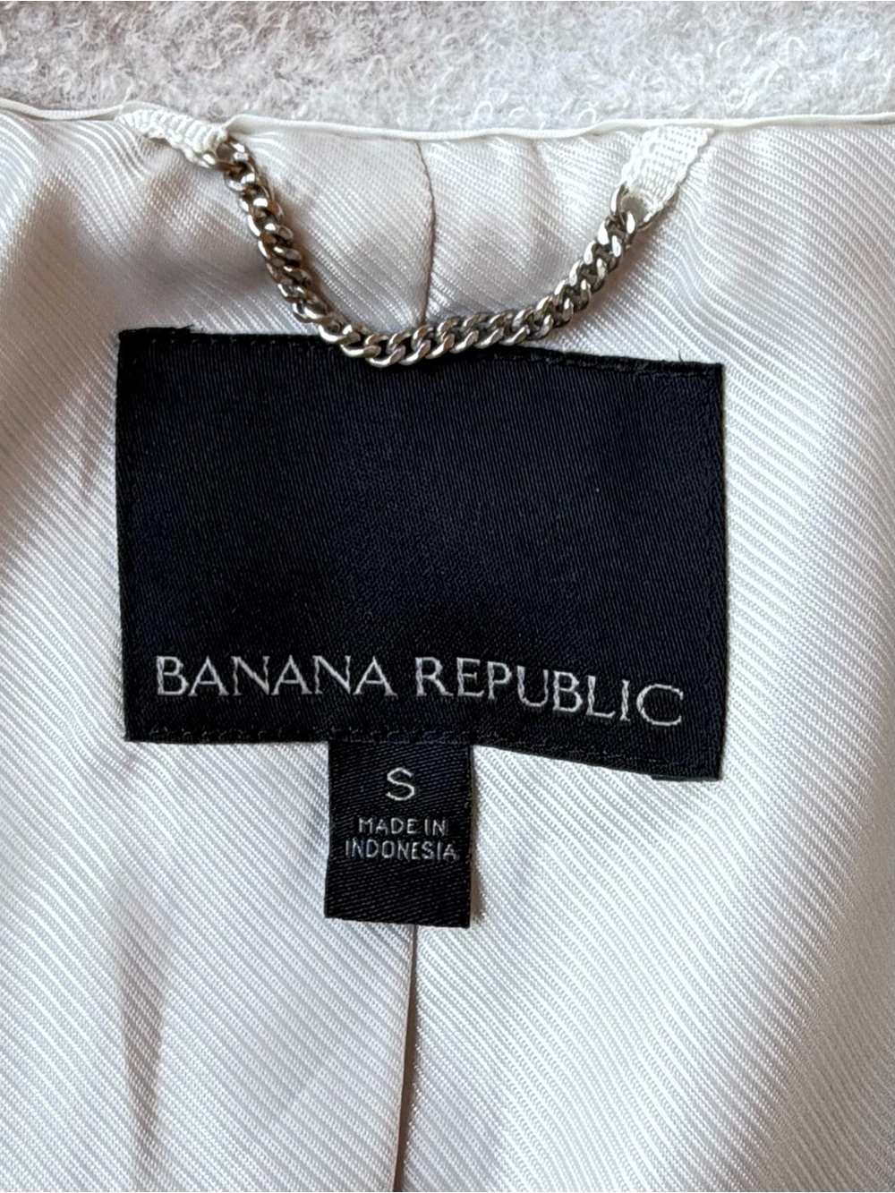 Banana Republic Ivory Bouclé Moto Jacket Asymmetrical Zip - Picture 4 of 11